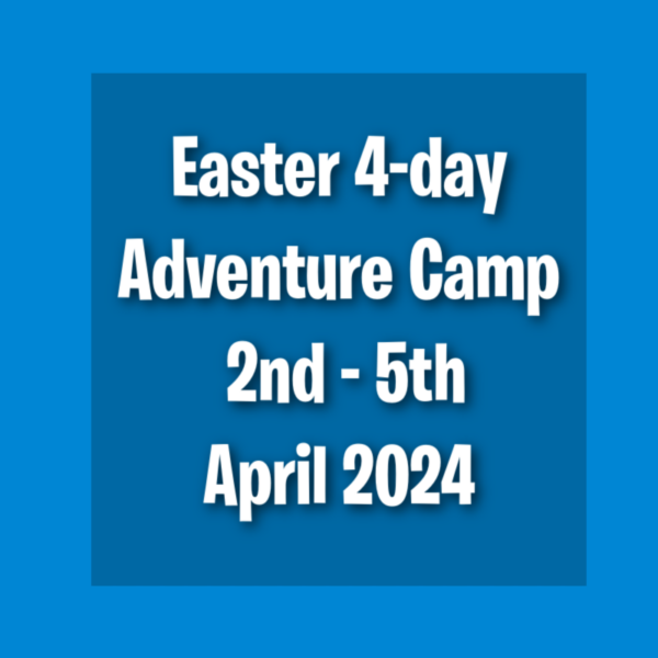 blue box showing Multi adventure camp 2nd - 5th April